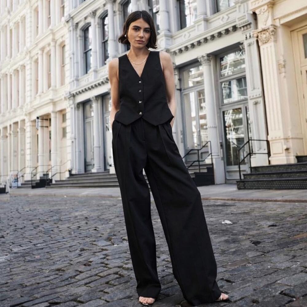 BOA Longline Dad Trousers Oversized Tailored Pleated Black Pants L NWOT - Picture 7 of 7
